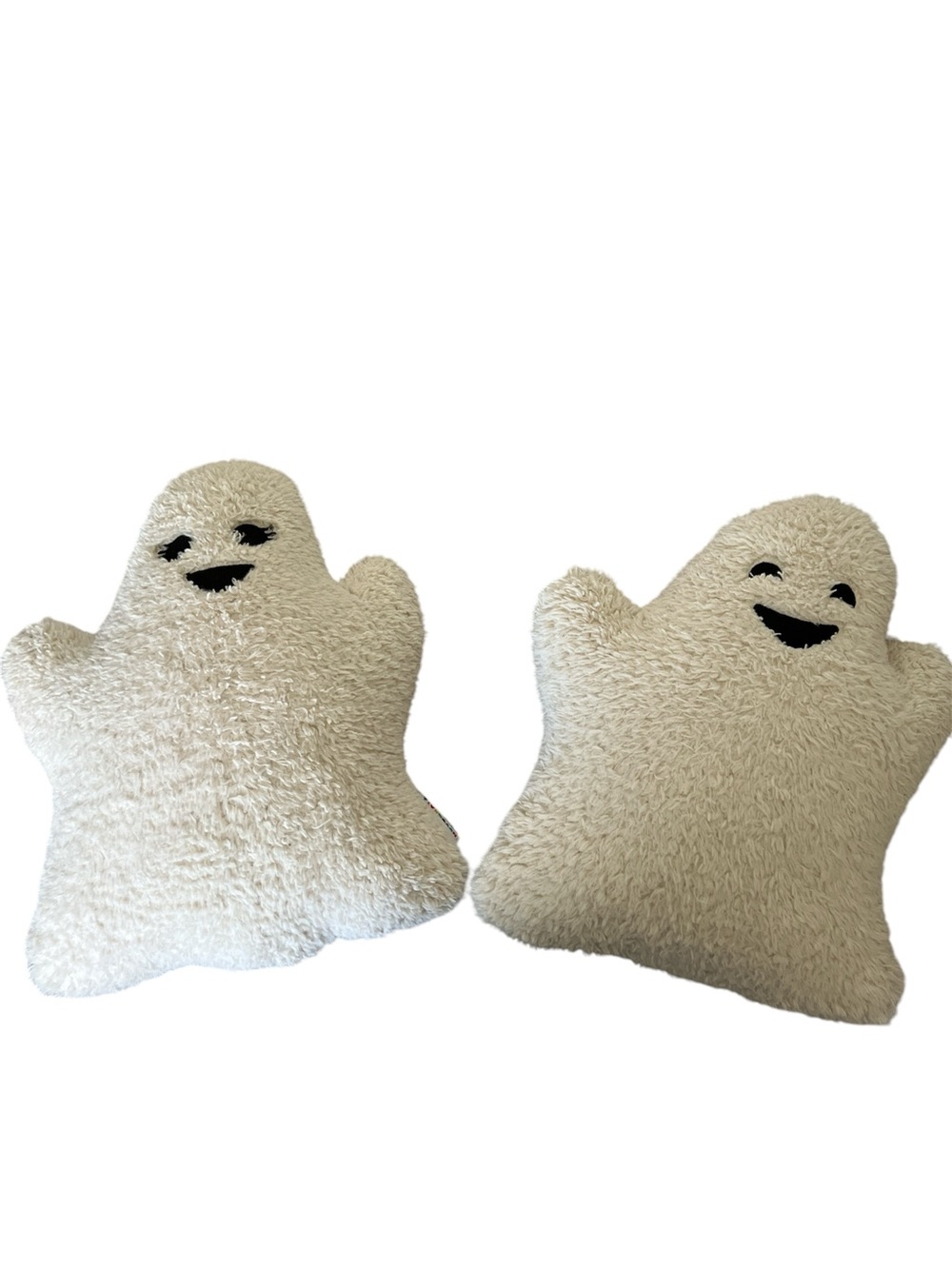 Plush Ghost Throw Pillows - Soft Cream Halloween Decor 2